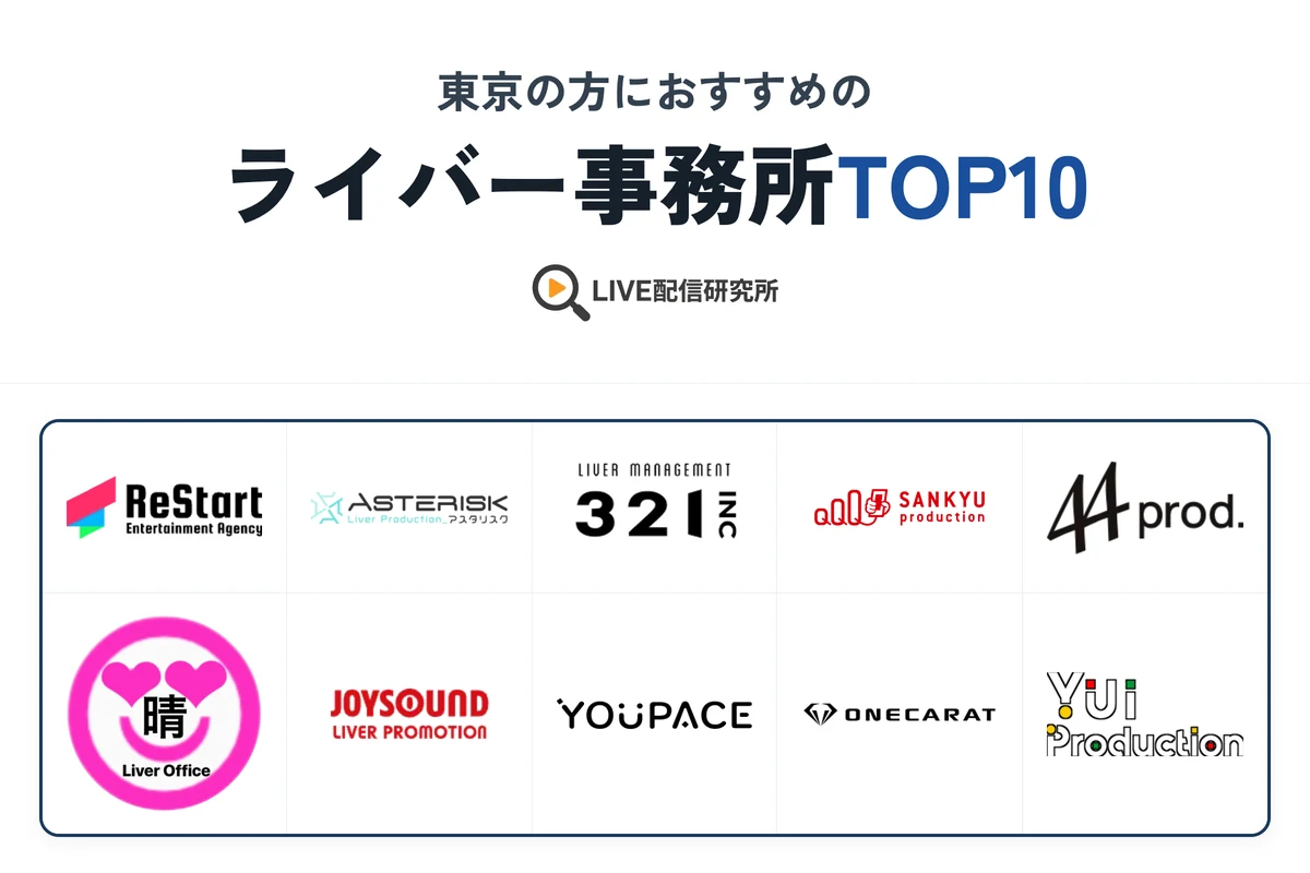 東京の方におすすめのライバー事務所TOP10