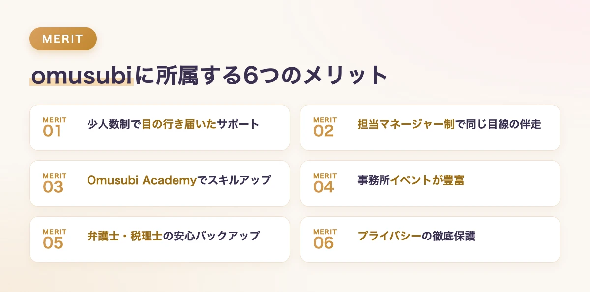 Omusubiに所属する6つのメリット