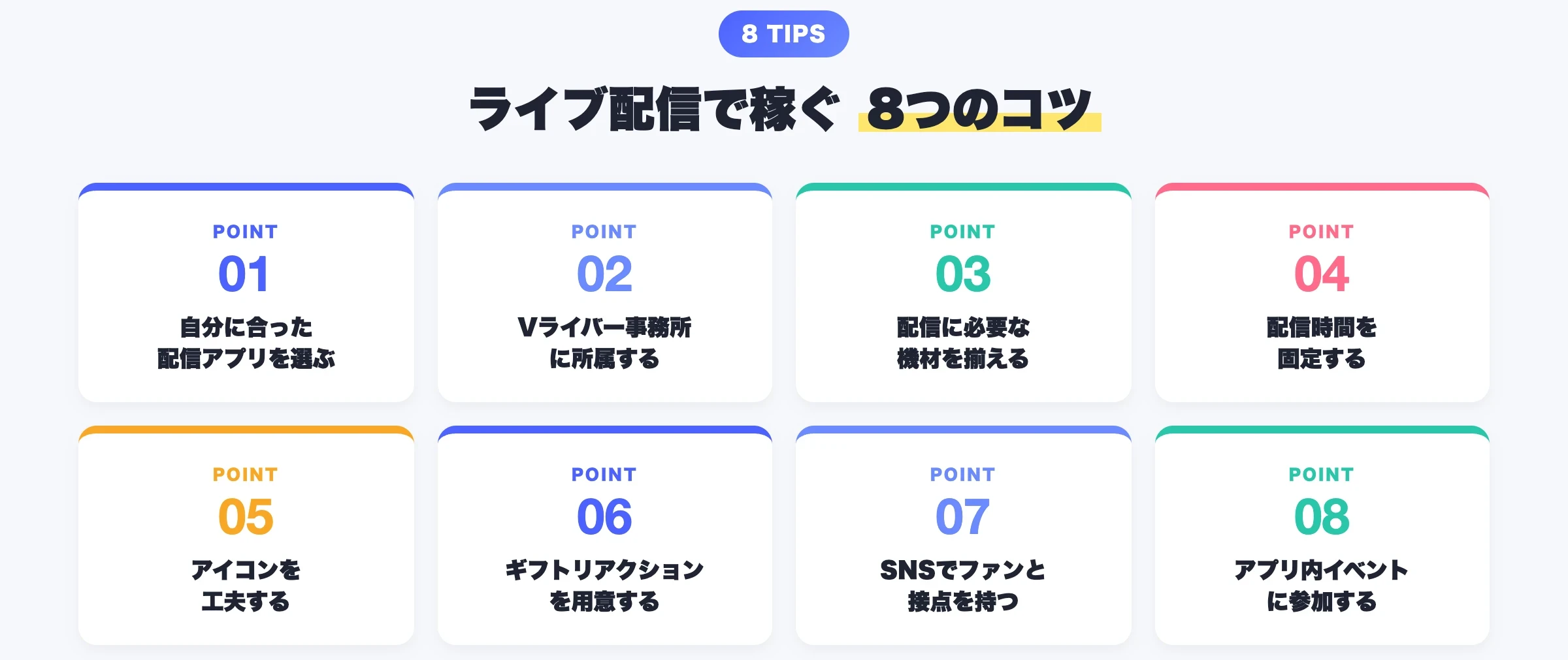 ライブ配信で稼ぐ8つのコツ